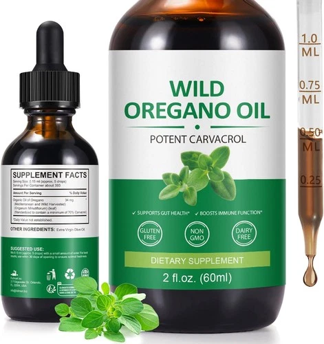 Wild Oregano Oil 100% Pure Organic High Carvacrol Immune Digestive Health 60ml